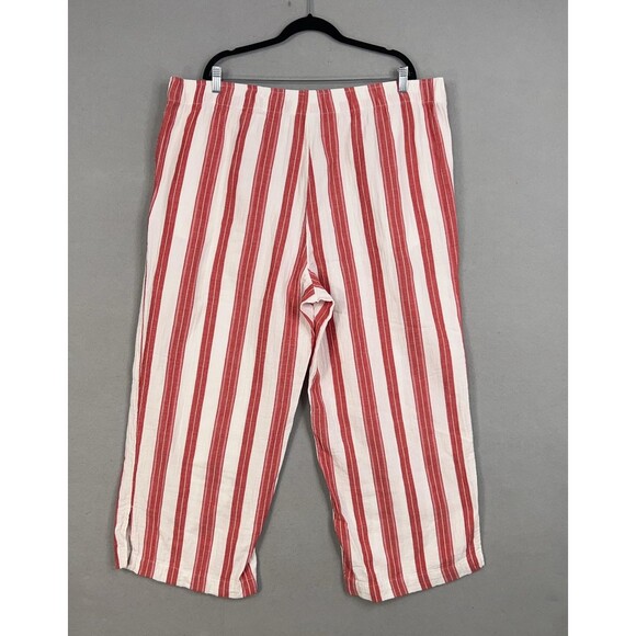 Old Navy Pants Womens 2X Red White Striped High Rise Wide Leg Comfort Waist - Picture 6 of 16